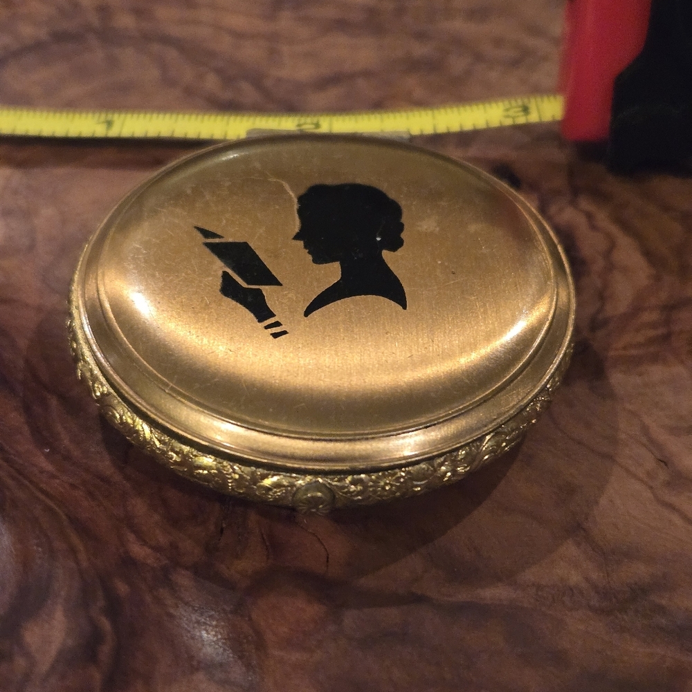 Vintage Brass Elgin Compact Mirror - Picture 3 of 7